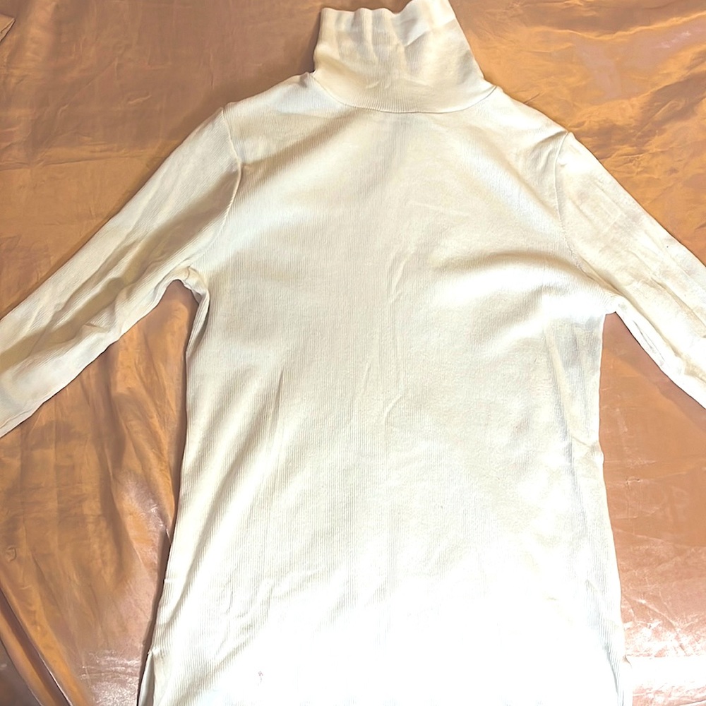 LARGE WHITE LONG-SLEEVE TURTLE NECK